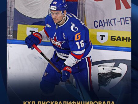 Сергей Плотников из СКА отстранен от игр на два матча